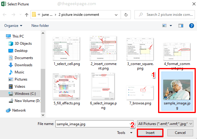 如何在 Microsoft Excel 的注释框中插入图片