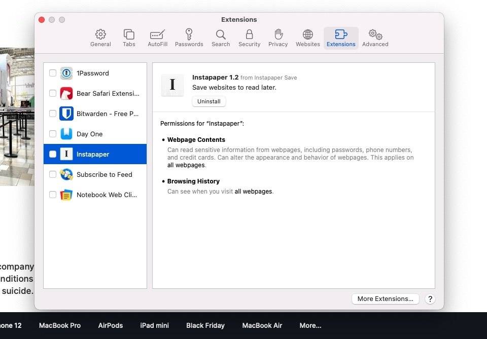 如何在 macOS Monterey 中添加和管理 Safari 扩展