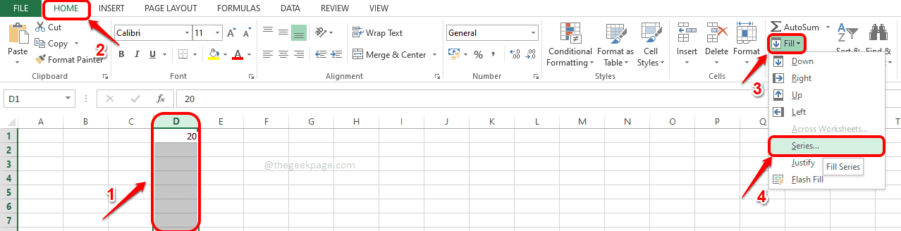 如何在 Microsoft Excel 中使用填充系列自动填充顺序数据