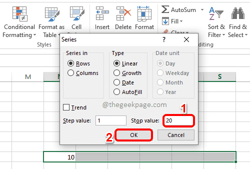 如何在 Microsoft Excel 中使用填充系列自动填充顺序数据