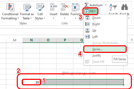 如何在 Microsoft Excel 中使用填充系列自动填充顺序数据