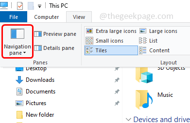 如何在 Windows 10 的文件资源管理器中隐藏和取消隐藏导航窗格