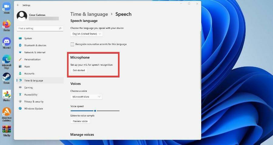 在 Windows 11 上使用文本转语音和语音识别