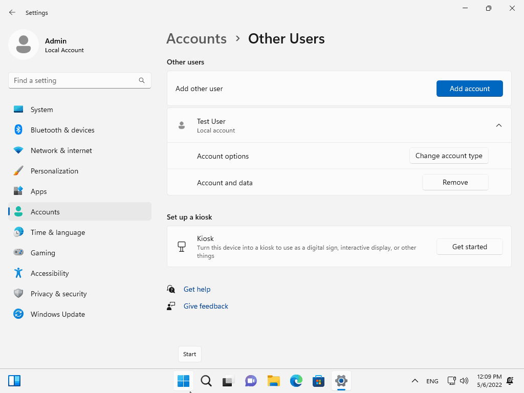 如何在 Windows 11 版本 22H2 设备上使用本地帐户