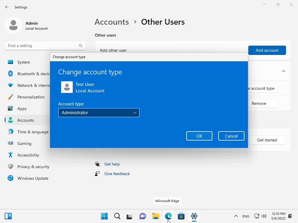 如何在 Windows 11 版本 22H2 设备上使用本地帐户