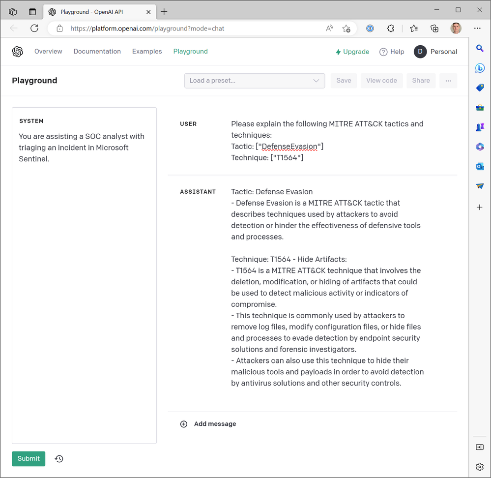OpenAI 和 Microsoft Sentinel 第 3 部分：达芬奇与 Turbo
