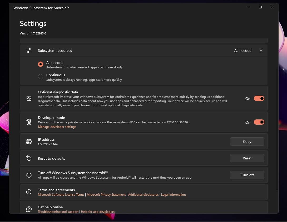 Windows 11 的 Android 子系统正在获得新功能