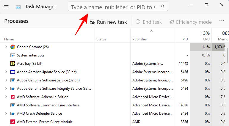如何在 Windows 11 的任务管理器中使用过滤器搜索进程