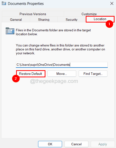 如何在 Windows 11、10 中恢复 Documents 文件夹的默认位置