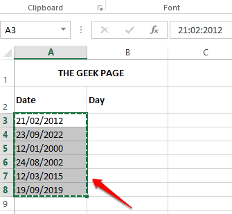 如何从 Microsoft Excel 中的日期值中提取日期值
