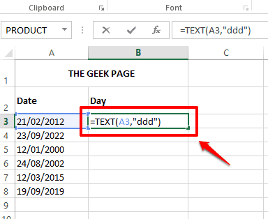 如何从 Microsoft Excel 中的日期值中提取日期值