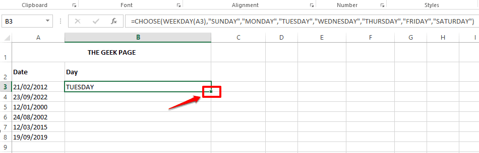 如何从 Microsoft Excel 中的日期值中提取日期值
