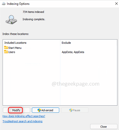 如何在 Windows 11 中修改搜索索引位置