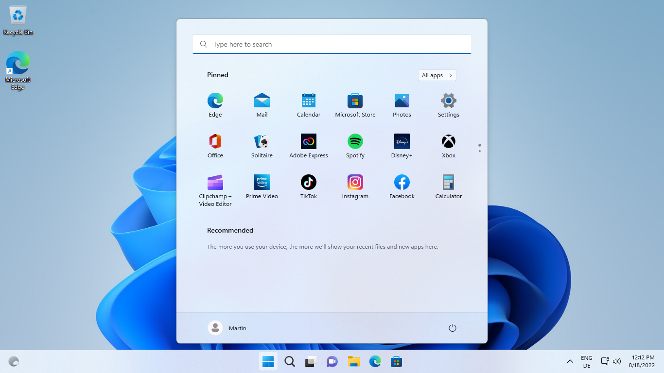 Windows 11 版本 22H2：开始菜单更改