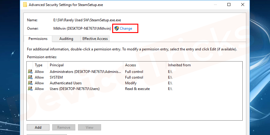 如何修复无法在 Windows 10 上显示当前所有者错误?