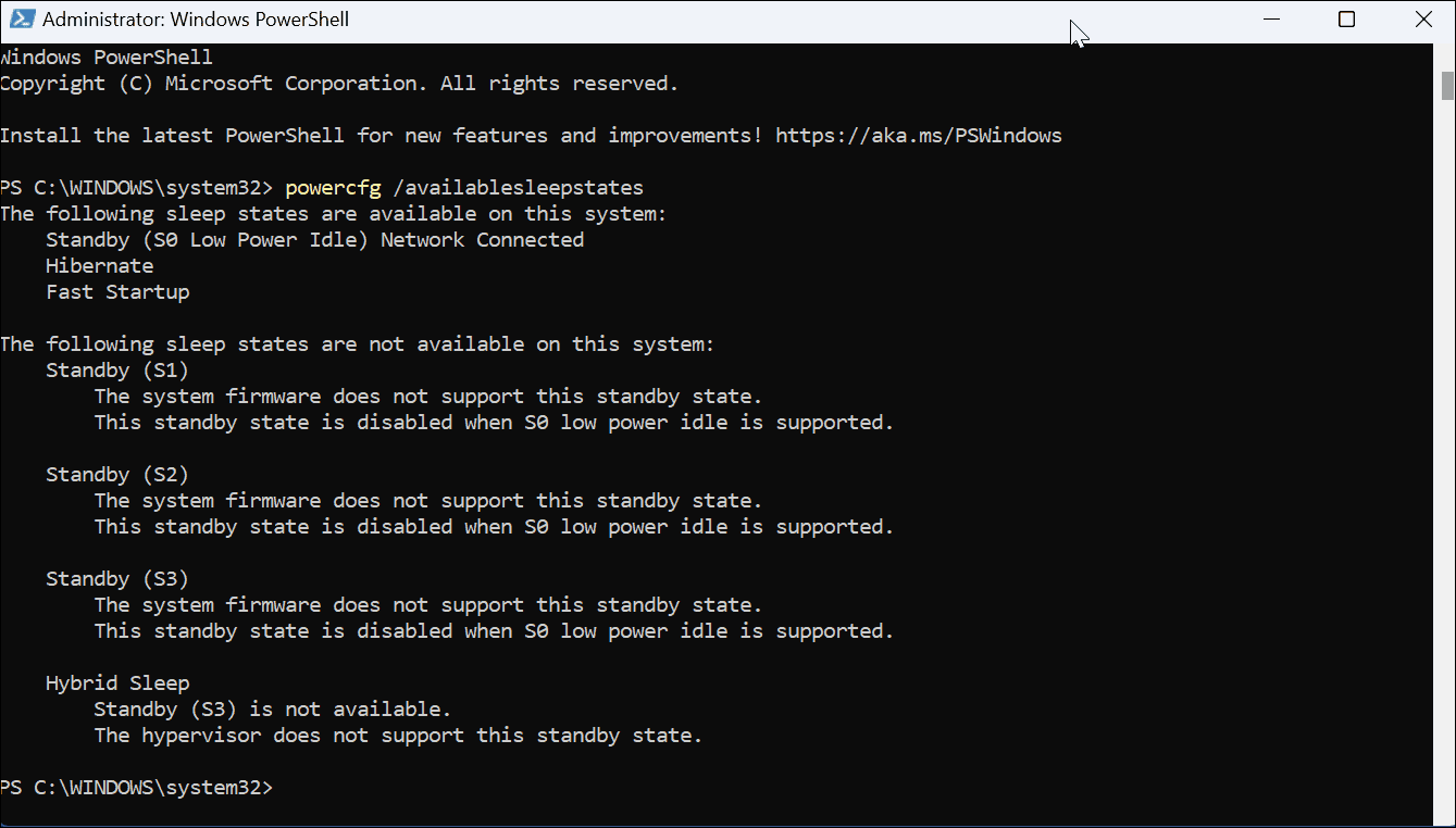 如何在 Windows 11 上检查 PC 支持的电源功能
