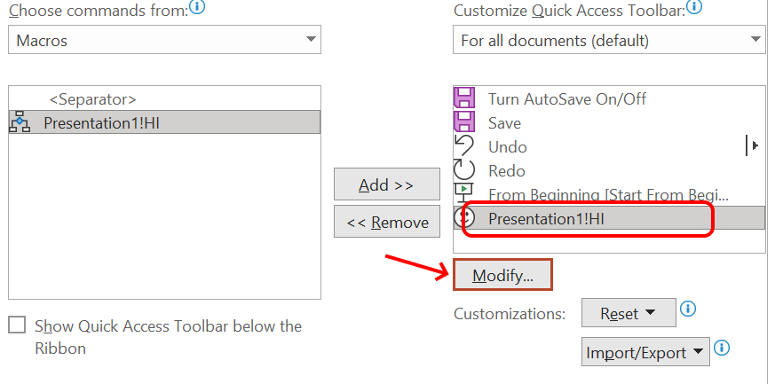 如何在 Powerpoint 中逐步创建宏
