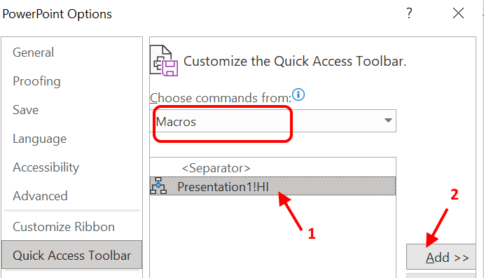 如何在 Powerpoint 中逐步创建宏