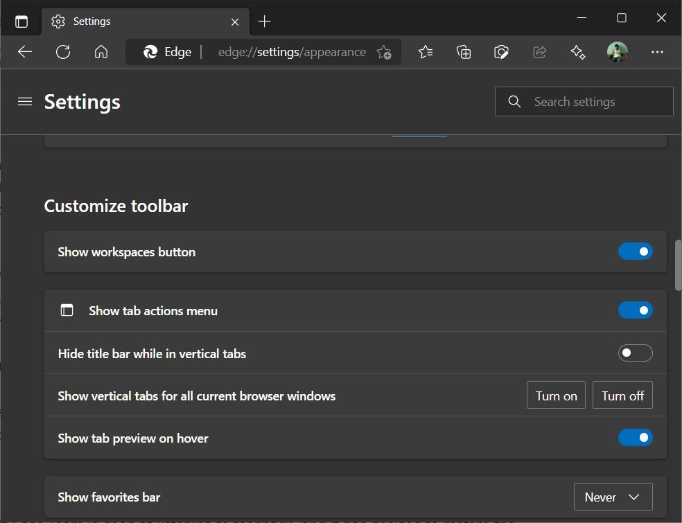 Workspaces 是 Microsoft Edge 对 Chrome 选项卡组的采用，它可能很快就会回归