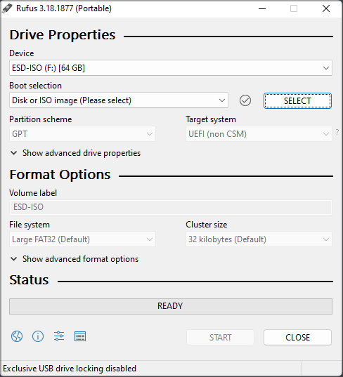 修复：在 Windows 11 上格式化时出现 Rufus 错误