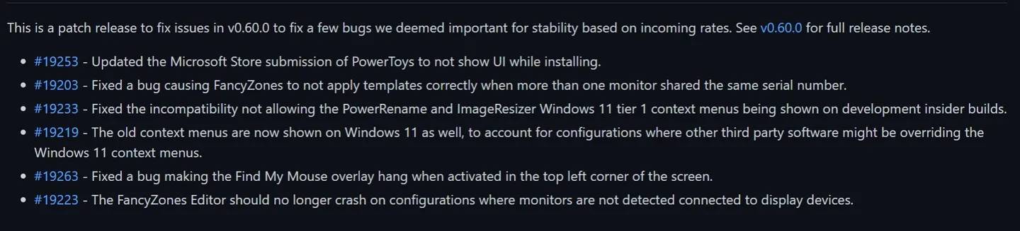 微软发布 PowerToys v0.60.1