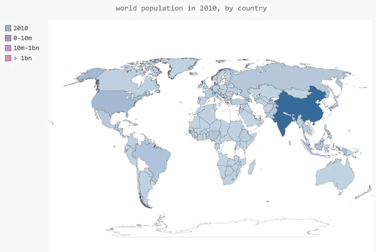 如何使用Python绘制全球人口地图。