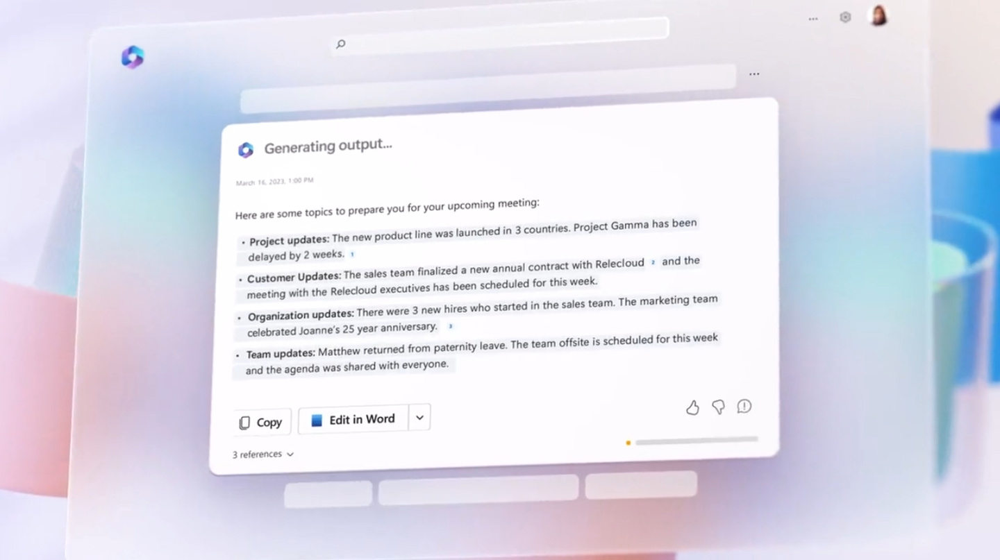 微软宣布推出 Microsoft 365 Copilot：AI 助力 Word、PowerPoint、Excel 生产力大提升