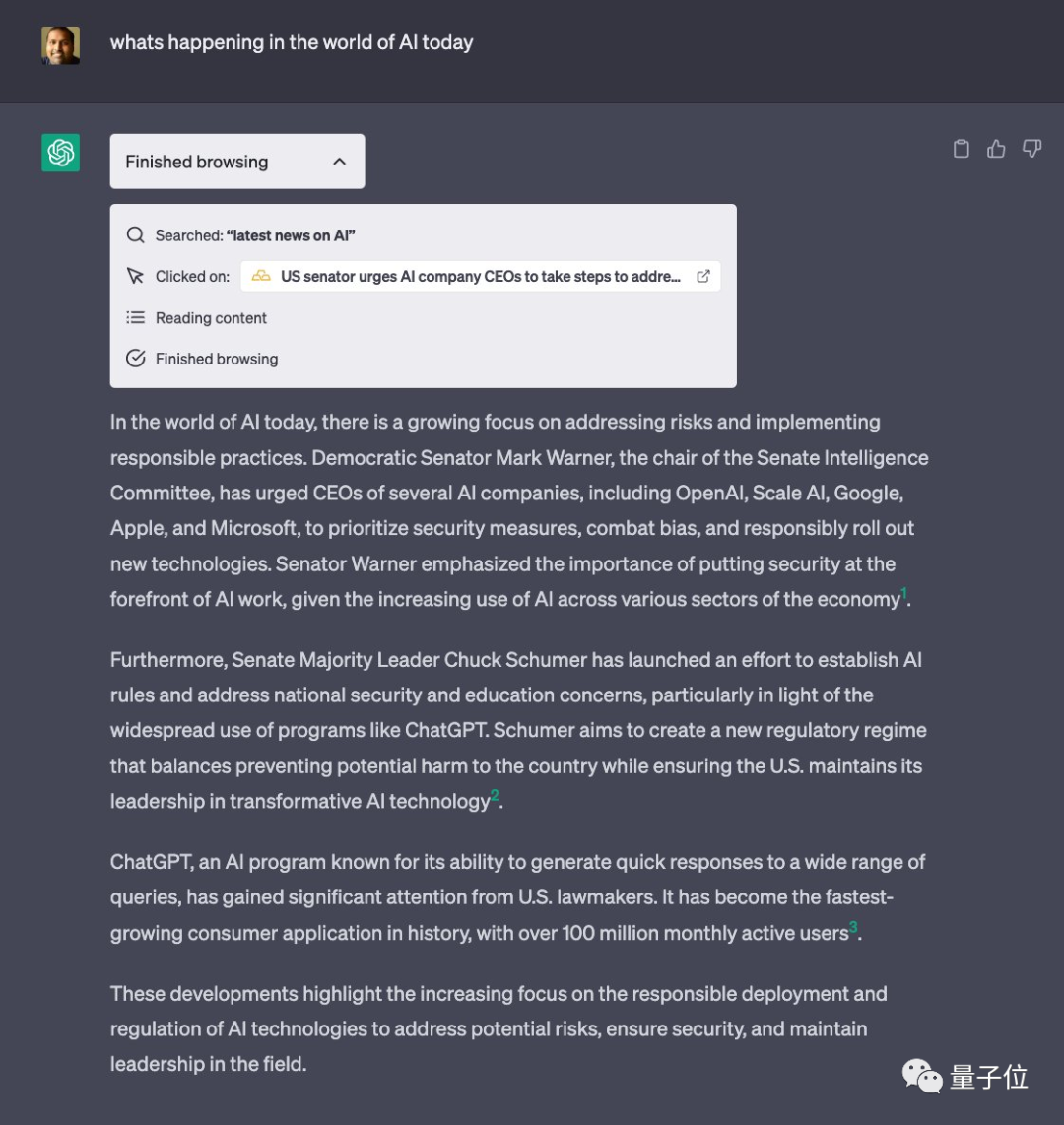 ChatGPT推出“联网模式”!可直接读取网页内容,网友:更好用了