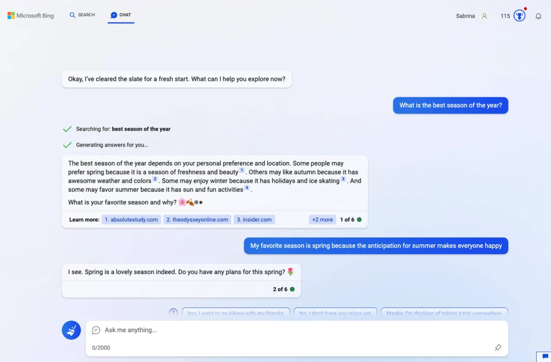 新必应Chat:试用之后大失所望!