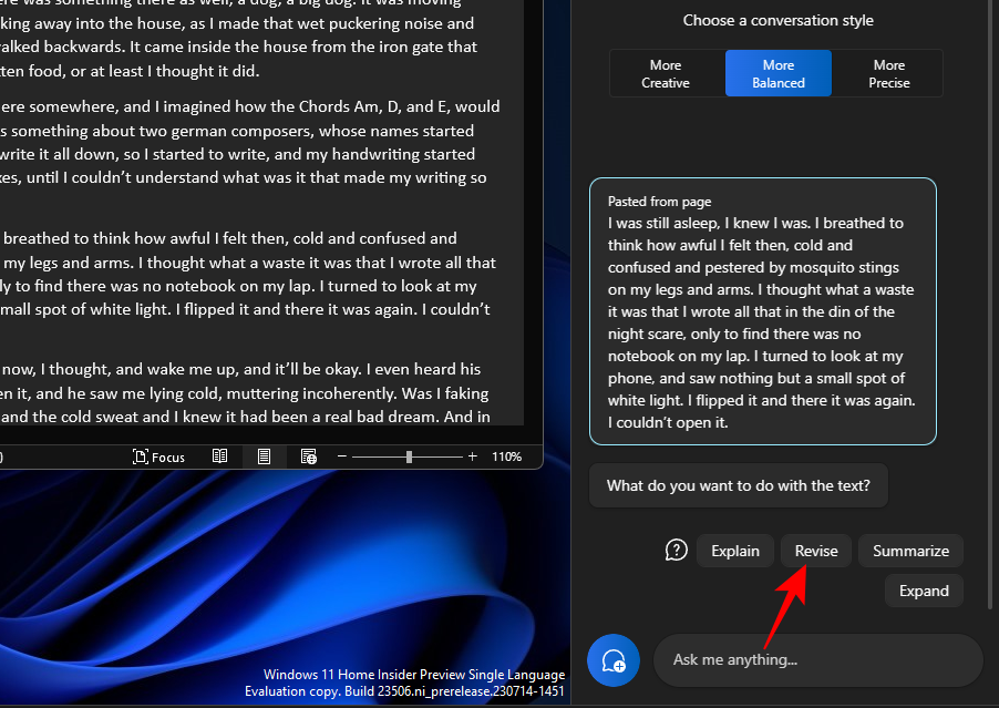 如何使用 Windows Copilot 与剪贴板一起展开、解释、总结或修改复制的文本