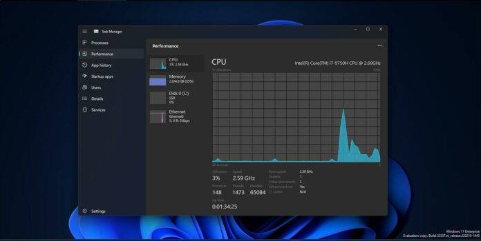 亲身体验 Windows 11 重新设计的带有暗模式的任务管理器