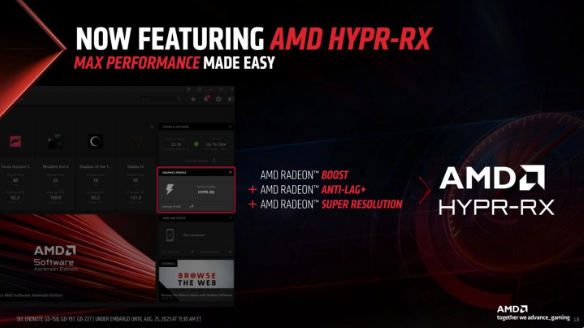 AMD推出HYPR-RX一键性能提升技术,为游戏体验再次升级