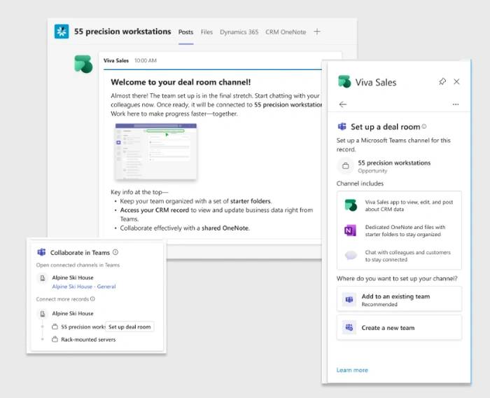 Microsoft在 Viva Sales 中推出协作空间