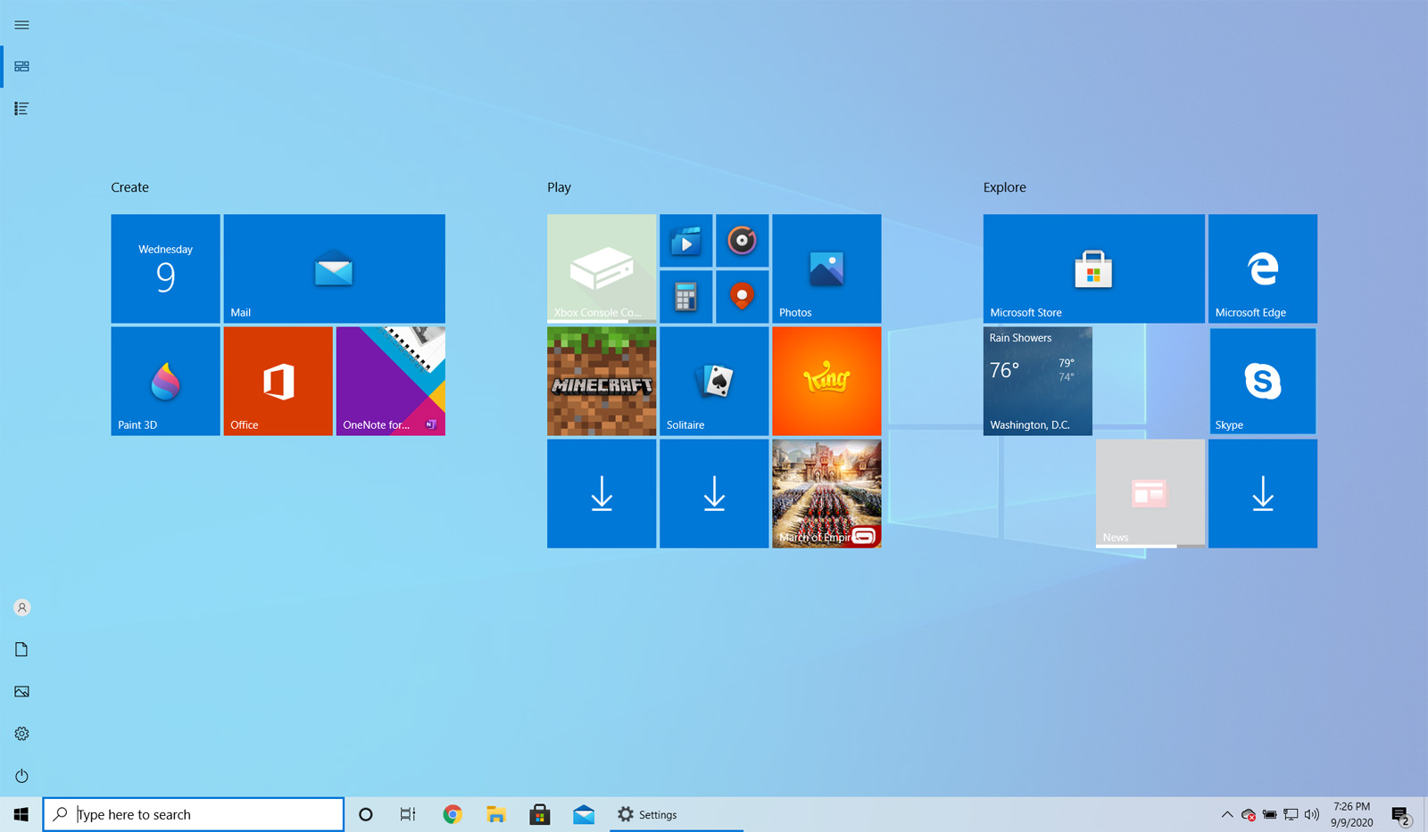 Win10开始提供全屏的菜单设置教程。