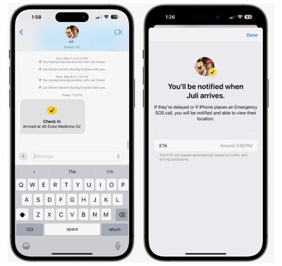 使用Apple的签入功能：iOS 17中的消息应用指南
