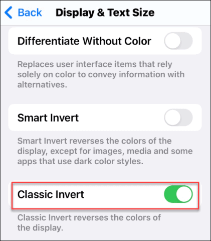 如何在 iPhone 上反转颜色