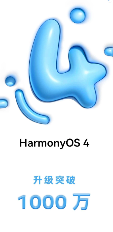 HarmonyOS 4 升级用户数量突破 1000 万,华为再创佳绩