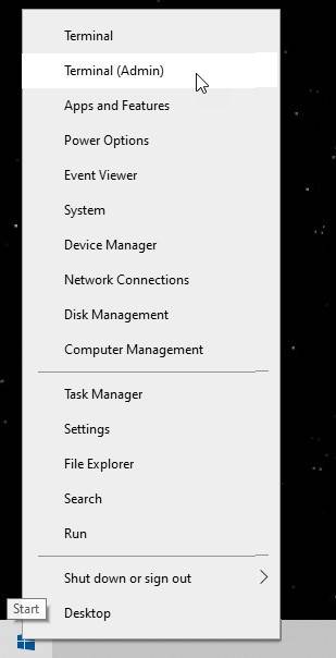 将终端添加到 Windows 10 快速链接 (WinX) 右键单击开始菜单