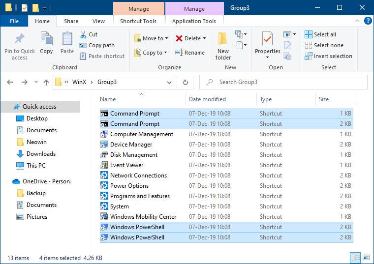 将终端添加到 Windows 10 快速链接 (WinX) 右键单击开始菜单