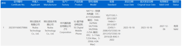 揭秘工信部证件照:努比亚新机延续经典设计