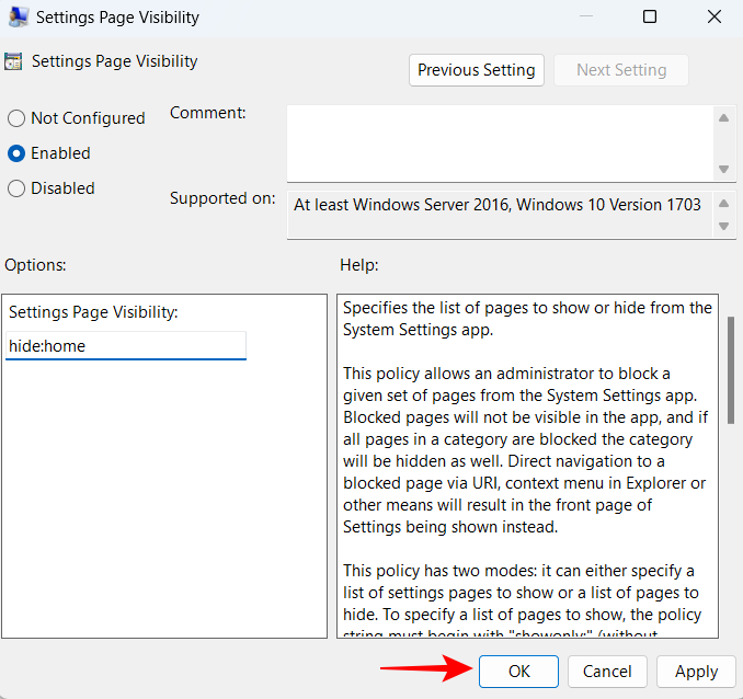 如何从设置中删除主页 Windows 11(默认显示系统设置)