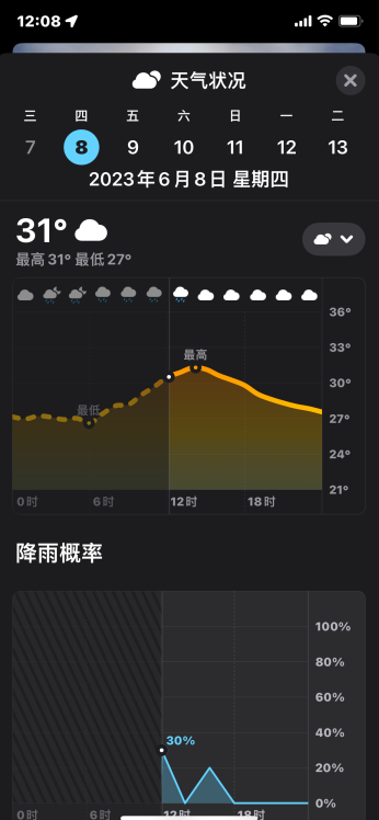 iOS 17更新内容：改进天气应用APP，支持回顾昨日天气!