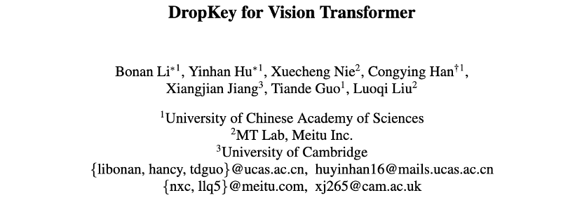 CVPR 2023|两行代码高效缓解视觉Transformer过拟合,美图&国科大联合提出正则化方法DropKey