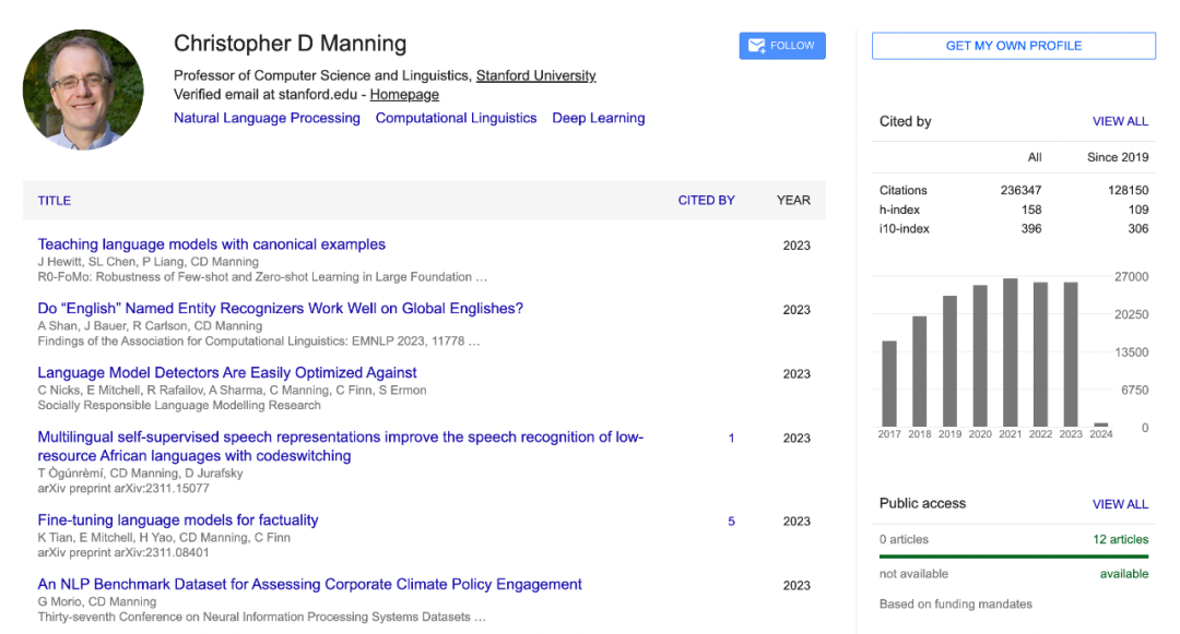 斯坦福Christopher Manning获2024 IEEE冯诺依曼奖,曾培养陈丹琦等多位华人学生