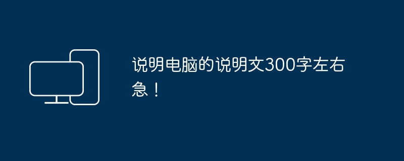 说明电脑的说明文300字左右急！