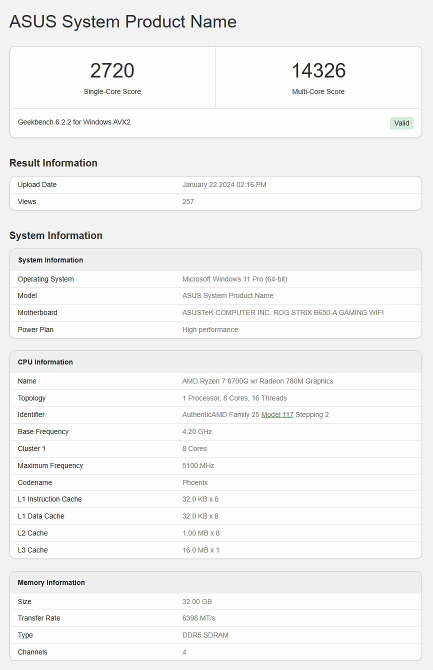AMD 锐龙 8700G / 8600G APU 测试:单核性能较 5000G 系列提升约 30%
