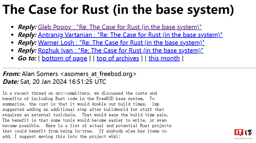 Rust 成软件重构“香饽饽”，FreeBSD 也考虑将其引入系统