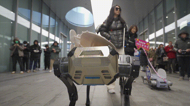 上海街头偶遇未来科技!机器狗和外骨骼机器人都来为2024 GDC造势