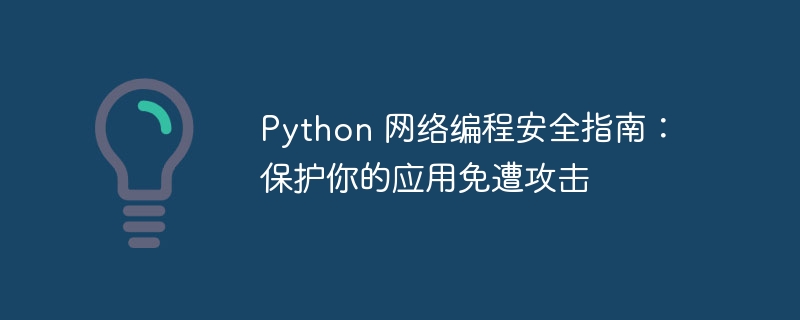 Python 网络编程安全指南:保护你的应用免遭攻击