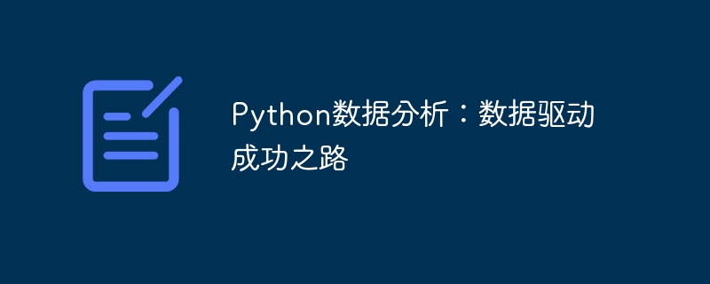 Python数据分析:数据驱动成功之路